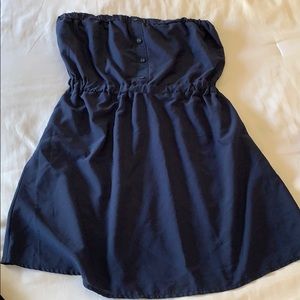 Navy Blue Strapless Dress